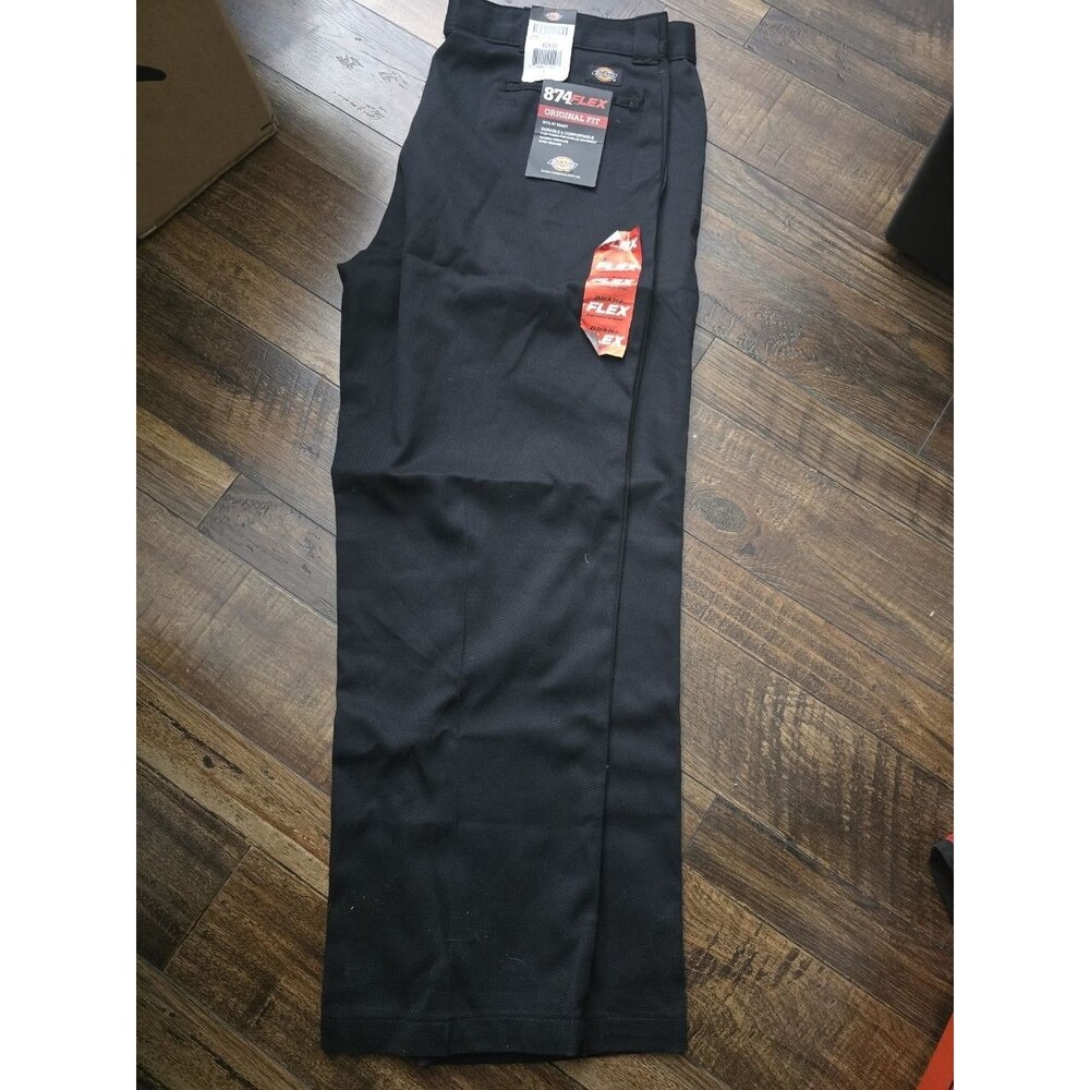 Dickies 874 FLEX Original Fit Work Pants Mens 42x30 Black NWT Straight Leg